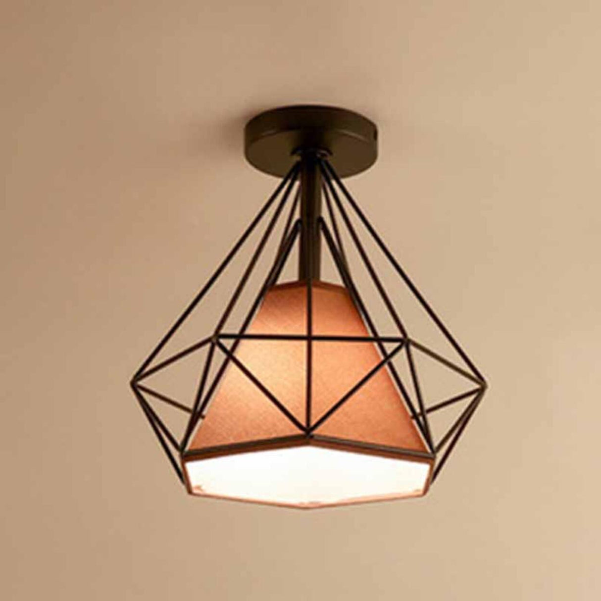 Hallway Metal Gold Cone Semi-Flush Mount Ceiling Light Image - 2