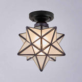 Hallway Metal Gold Cone Semi-Flush Mount Ceiling Light Image - 3