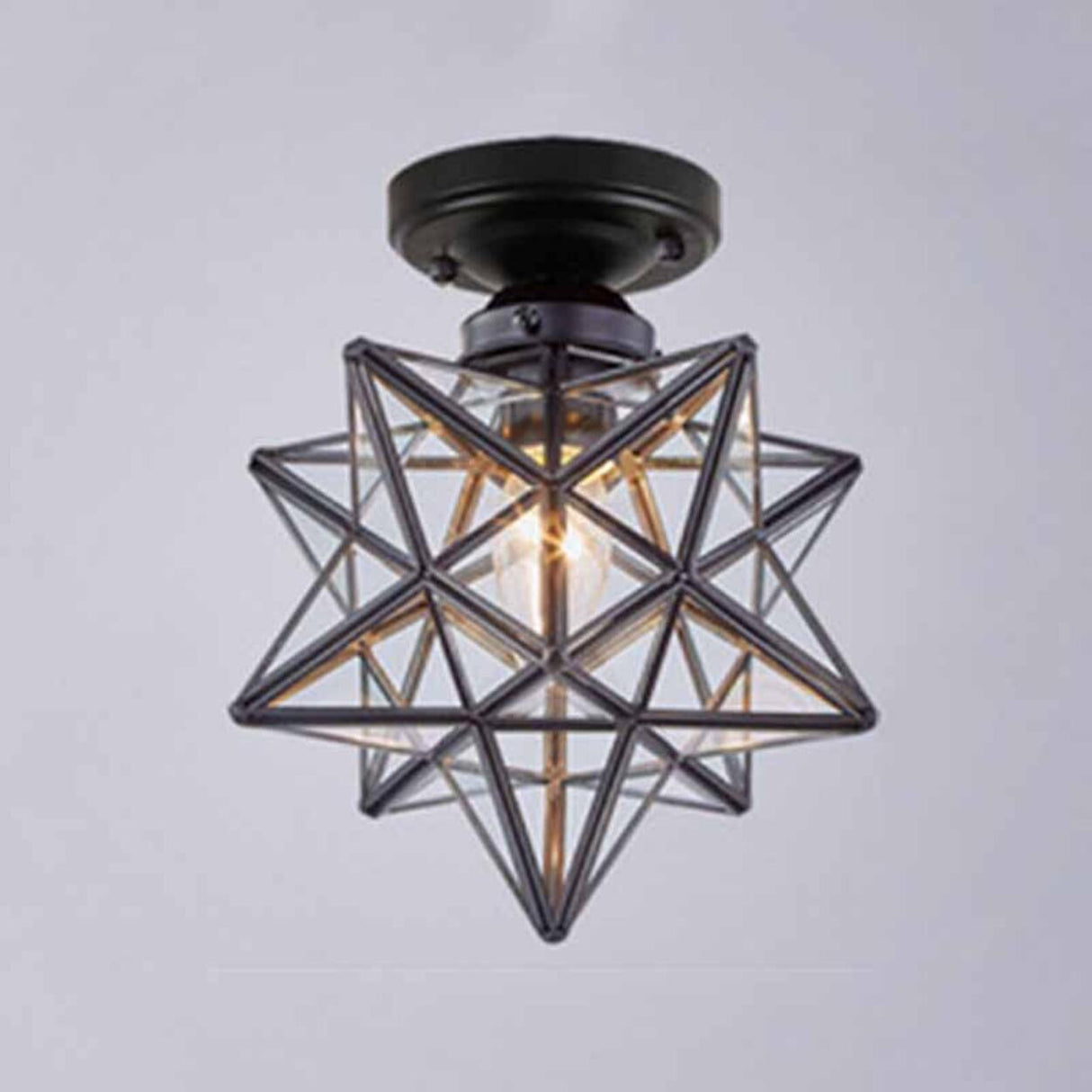 Hallway Metal Gold Cone Semi-Flush Mount Ceiling Light Image - 6