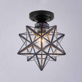 Hallway Metal Gold Cone Semi-Flush Mount Ceiling Light Image - 6