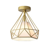 Hallway Metal Gold Cone Semi-Flush Mount Ceiling Light Image - 8