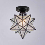 Hallway Metal Gold Cone Semi-Flush Mount Ceiling Light Image - 9