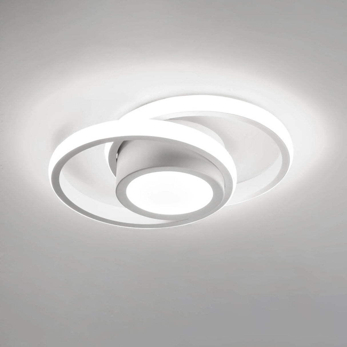 Hallway Mini Black Circle Flush Mount Light 3-Light Image - 19