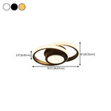 Hallway Mini Black Circle Flush Mount Light 3-Light #size