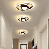 Hallway Mini Black Circle Flush Mount Light 3-Light Image - 3