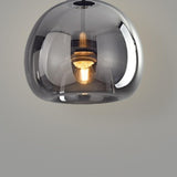 Hallway Mini Black Globe Semi-Flush Mount Ceiling Light Image - 10