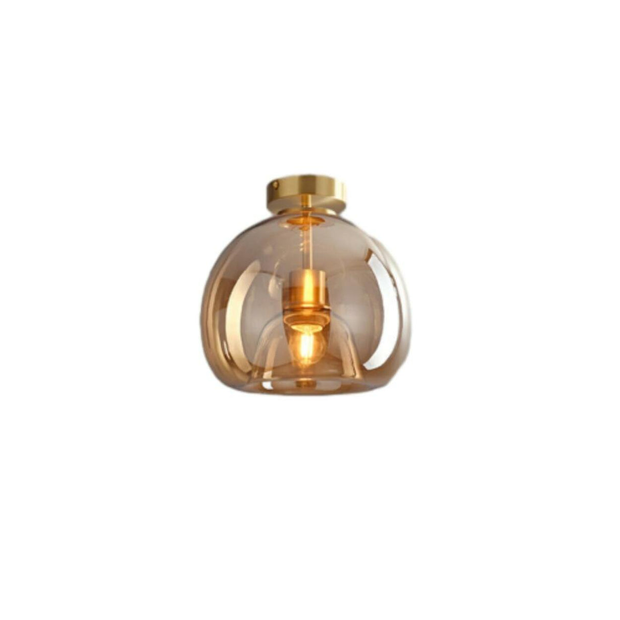 Hallway Mini Black Globe Semi-Flush Mount Ceiling Light Image - 7