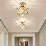 Hallway Mini Black Star-Shaped Metal Flush Mount Light Image - 10