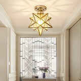 Hallway Mini Black Star-Shaped Metal Flush Mount Light Image - 3