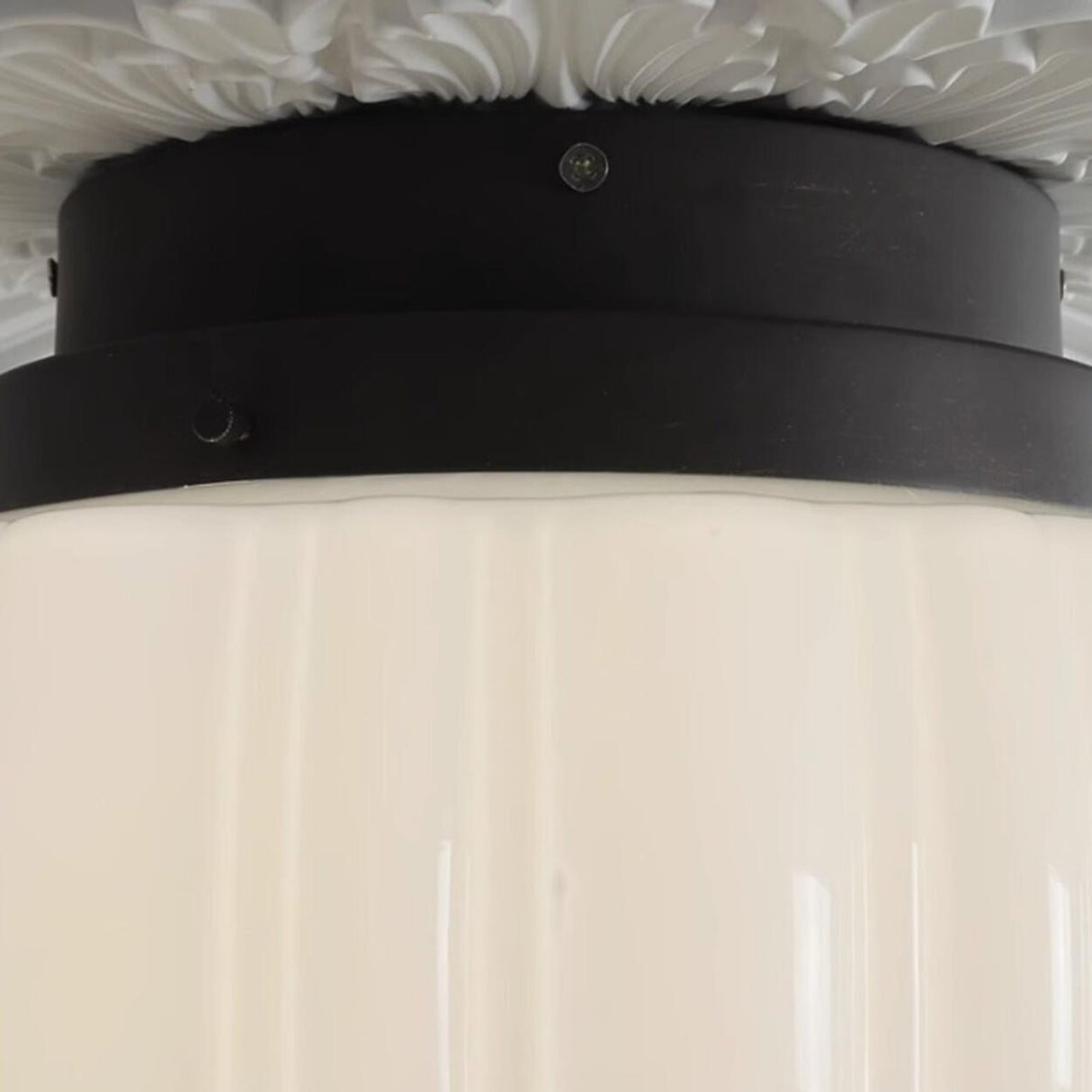 Hallway Mini Black-White Semi-Flush Mount Ceiling Light Image - 4