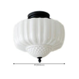 Hallway Mini Black-White Semi-Flush Mount Ceiling Light #size