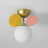 Hallway Mini Colorful Globe Glass Semi-Flush Mount Lamp Image - 10