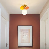 Hallway Mini Colorful Globe Glass Semi-Flush Mount Lamp Image - 13