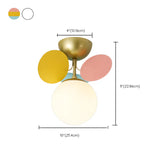 Hallway Mini Colorful Globe Glass Semi-Flush Mount Lamp #size