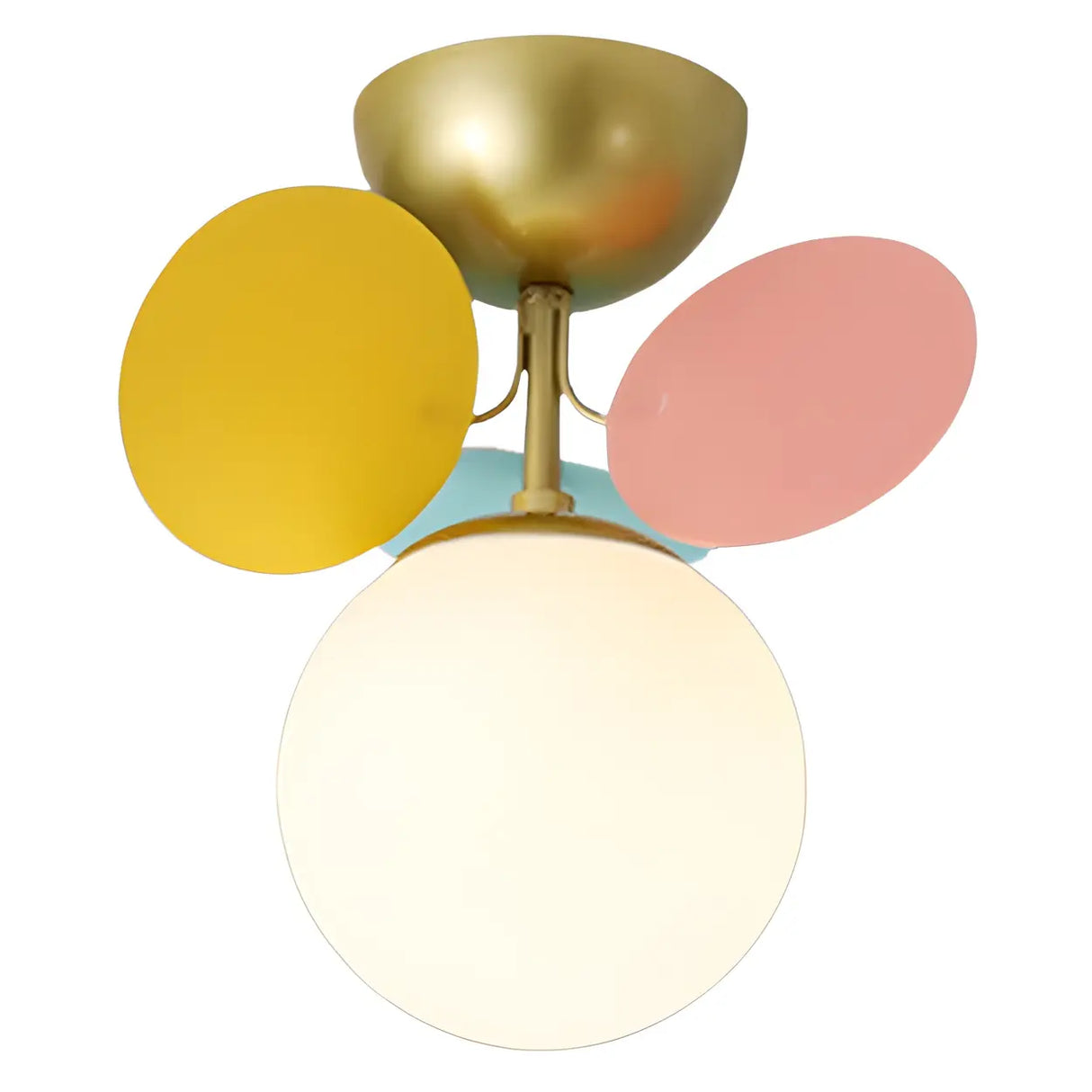 Hallway Mini Colorful Globe Glass Semi-Flush Mount Lamp Image - 8