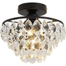 Hallway Mini Crystal Black Semi-Flush Mount Light Image - 5