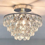 Hallway Mini Crystal Black Semi-Flush Mount Light Image - 7