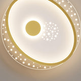 Hallway Mini Dimmable Gold Circle LED Flush Mount Light Image - 15