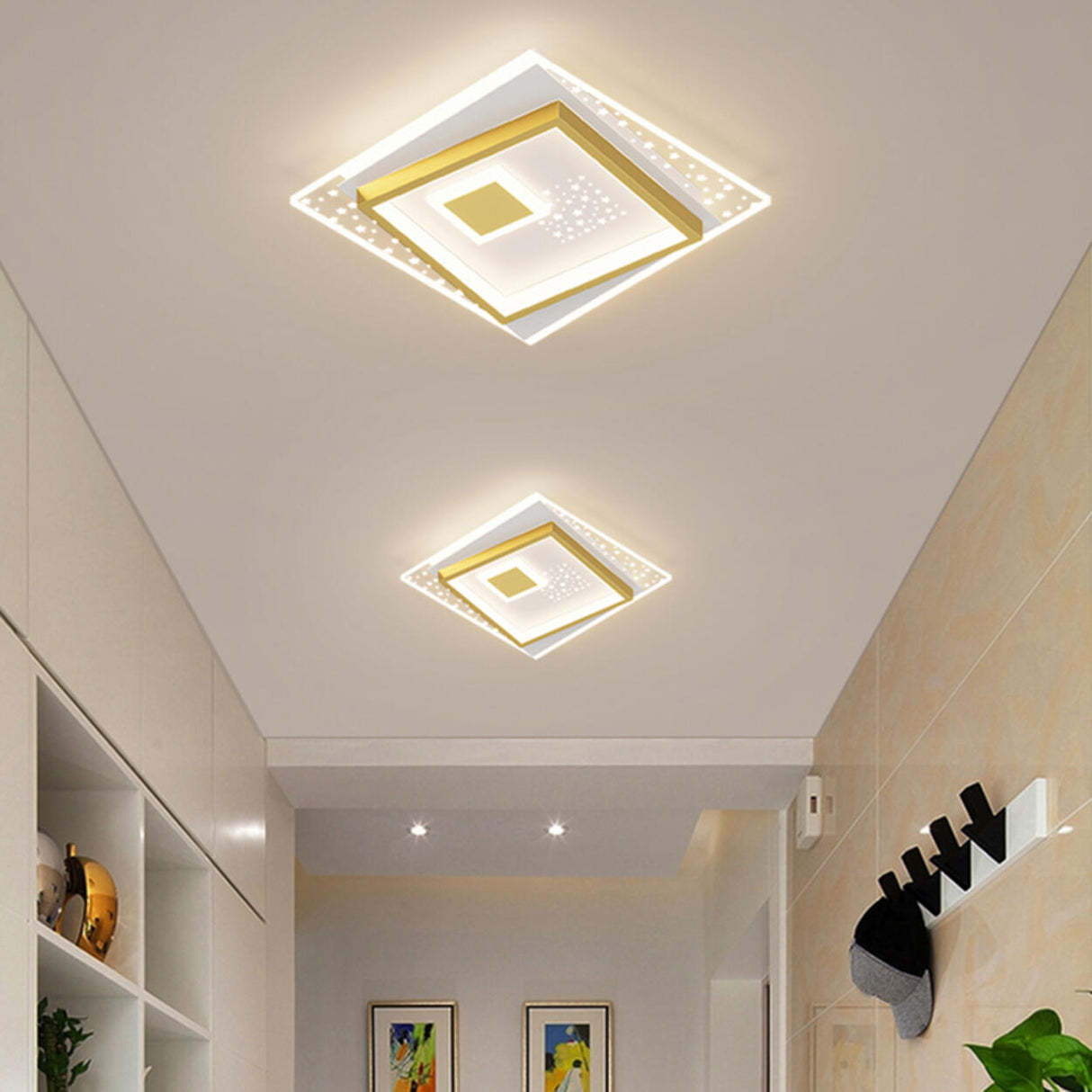 Hallway Mini Dimmable Gold Circle LED Flush Mount Light Image - 17