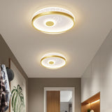 Hallway Mini Dimmable Gold Circle LED Flush Mount Light Image - 18