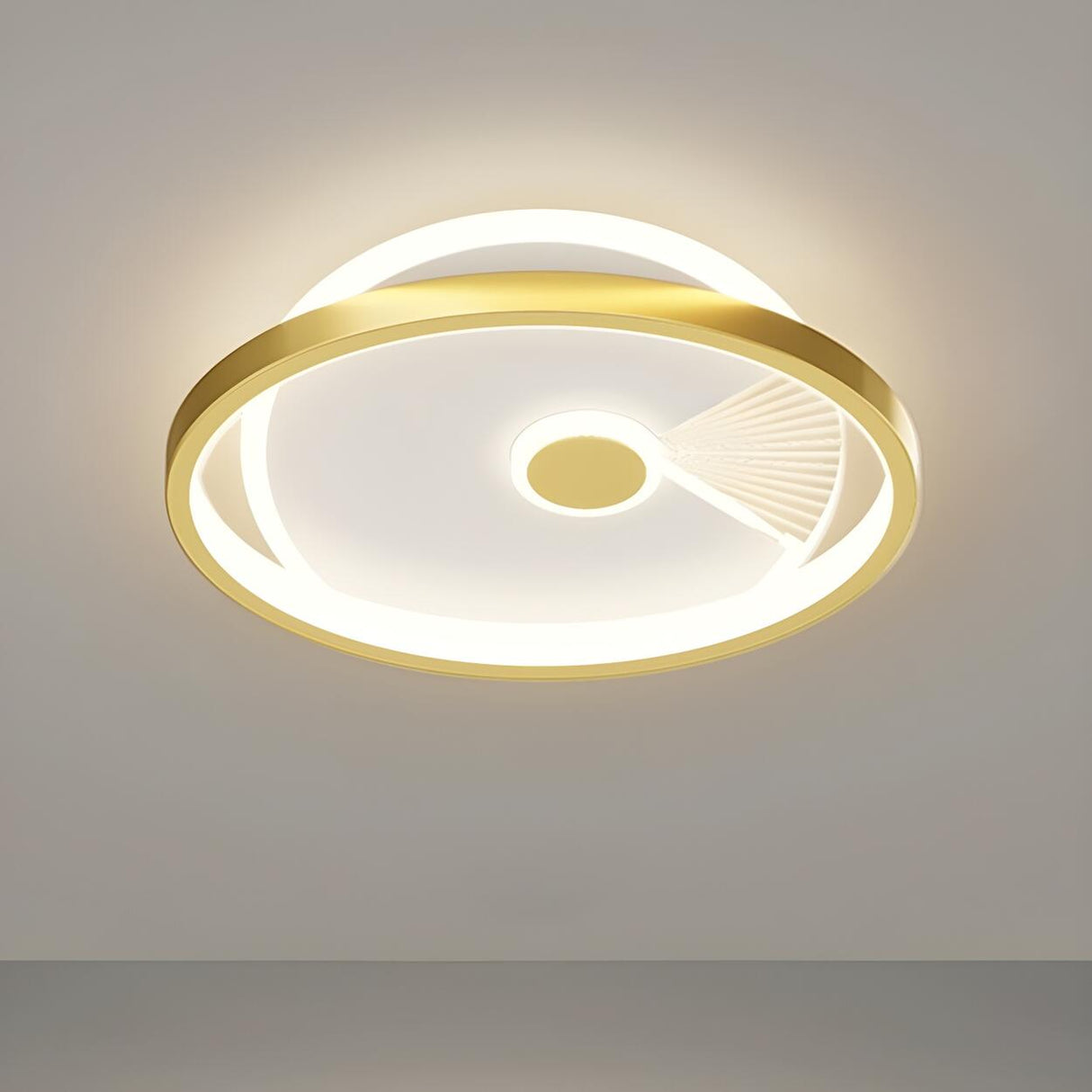 Hallway Mini Dimmable Gold Circle LED Flush Mount Light Image - 2