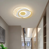 Hallway Mini Dimmable Gold Circle LED Flush Mount Light Image - 4