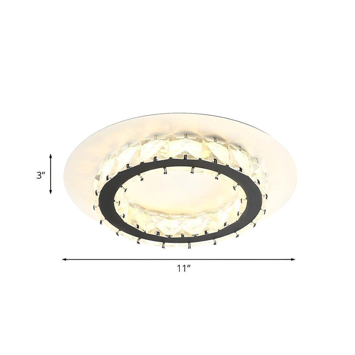 Hallway Mini Drum Crystal LED Flush Mount Ceiling Light Image - 4