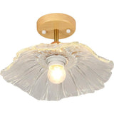 Hallway Mini Flower Glass Semi-Flush Mount Ceiling Lamp Image - 5