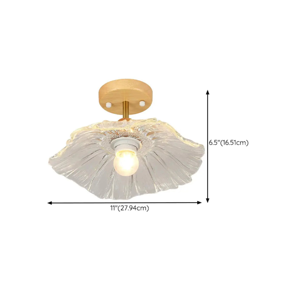 Hallway Mini Flower Glass Semi-Flush Mount Ceiling Lamp 