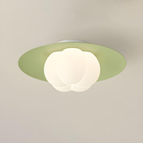 Hallway Mini Pumpkin Green Flush Mount Ceiling Light Image - 2