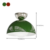 Hallway Mini Red Dome Semi-Flush Mount Ceiling Light #size