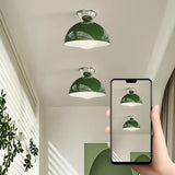 Hallway Mini Red Dome Semi-Flush Mount Ceiling Light Image - 3