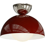 Hallway Mini Red Dome Semi-Flush Mount Ceiling Light Image - 5