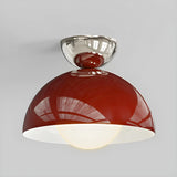 Hallway Mini Red Dome Semi-Flush Mount Ceiling Light Image - 9