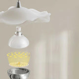 Hallway Mini Romantic Floral LED Semi-Flush Mount Light Image - 10