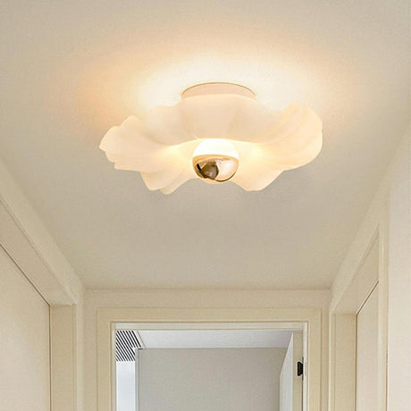 Hallway Mini Romantic Floral LED Semi-Flush Mount Light Image - 2