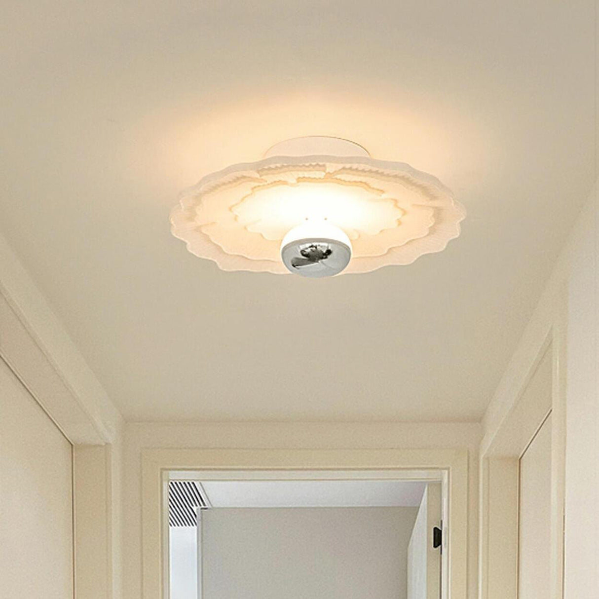 Hallway Mini Romantic Floral LED Semi-Flush Mount Light Image - 7