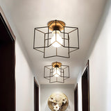 Hallway Mini Star Wire Guard Semi-Flush Mount Light Image - 2