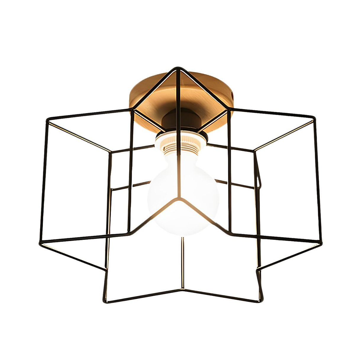 Hallway Mini Star Wire Guard Semi-Flush Mount Light Image - 4