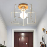 Hallway Mini Star Wire Guard Semi-Flush Mount Light Image - 8