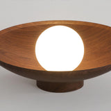 Hallway Mini Walnut Dome Semi-Flush Mount Ceiling Light Image - 8