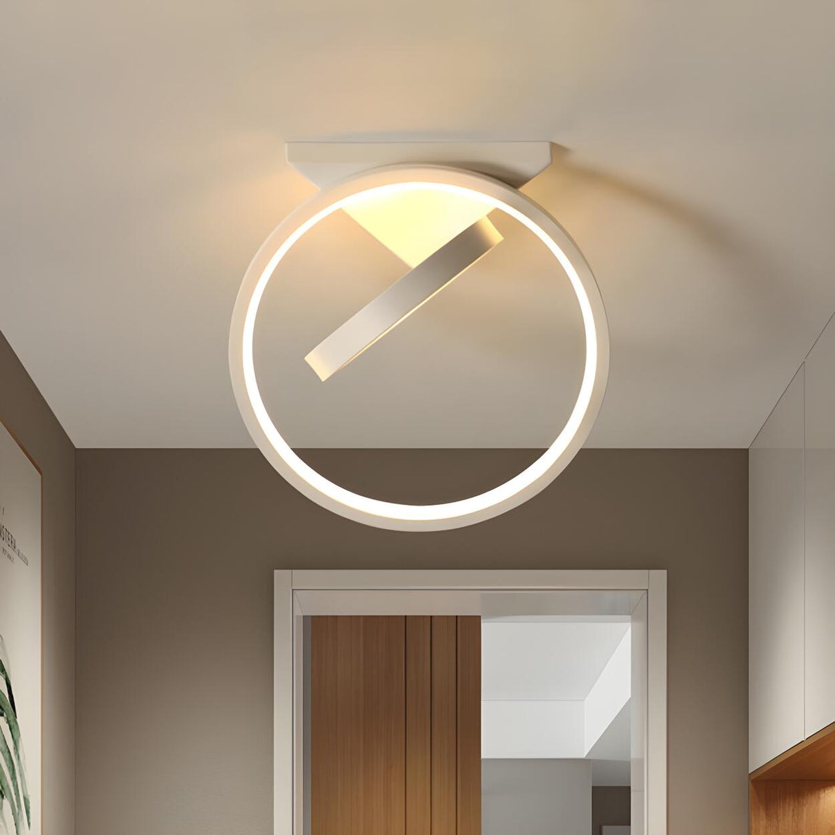 Hallway Minimalism Mini Dual Ring LED Flush Mount Light Image - 1