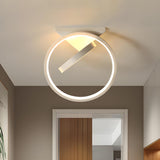 Hallway Minimalism Mini Dual Ring LED Flush Mount Light Image - 1