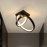 Hallway Minimalism Mini Dual Ring LED Flush Mount Light Image - 6