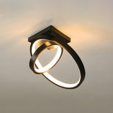 Hallway Minimalism Mini Dual Ring LED Flush Mount Light Image - 8