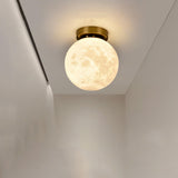 Hallway Minimalist Moon Globe Semi-Flush Ceiling Lamp Image - 17