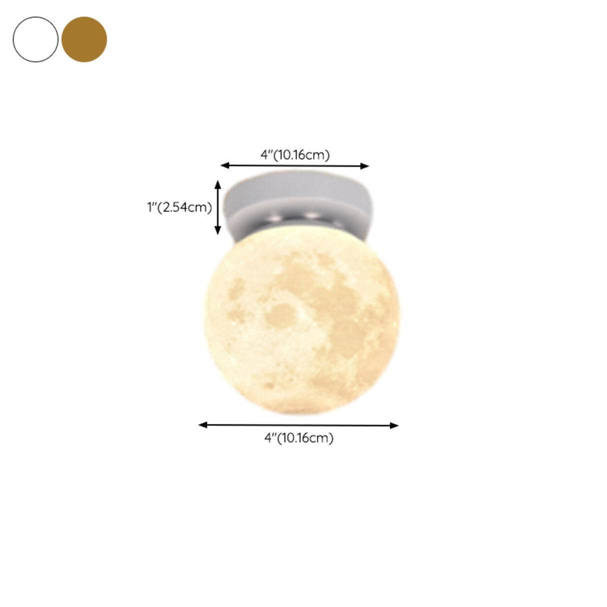 Hallway Minimalist Moon Globe Semi-Flush Ceiling Lamp 