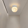 Hallway Minimalist Moon Globe Semi-Flush Ceiling Lamp Image - 2