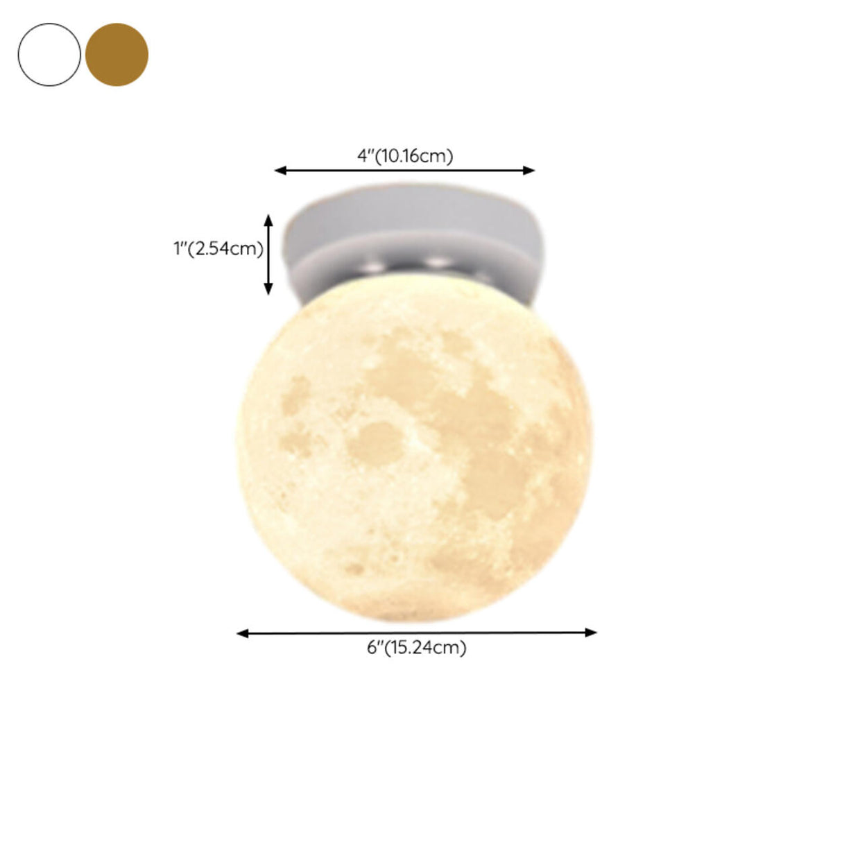 Hallway Minimalist Moon Globe Semi-Flush Ceiling Lamp Image - 20