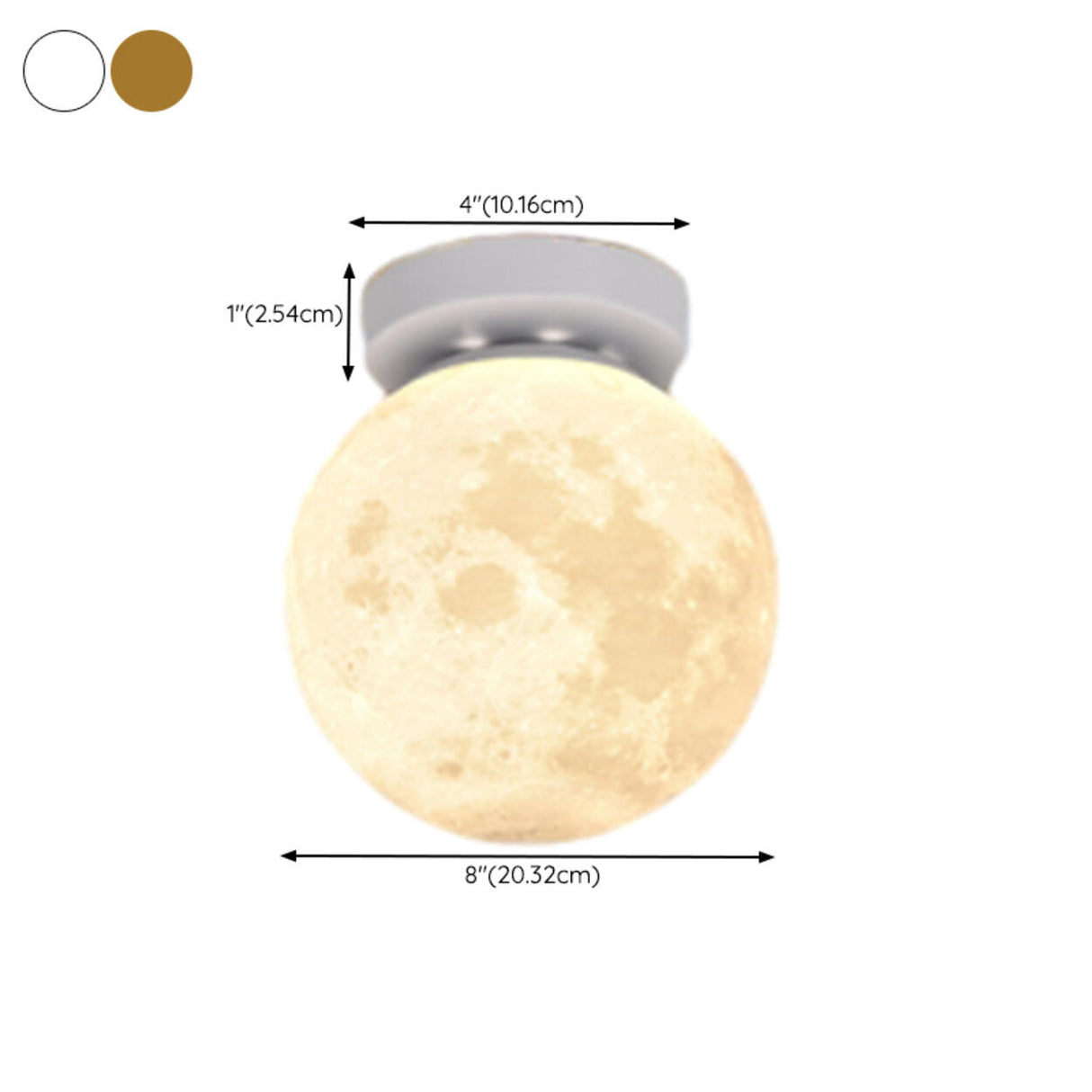 Hallway Minimalist Moon Globe Semi-Flush Ceiling Lamp Image - 21